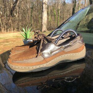 Sperry Top Sider Tarpon Brown Brown Leather Boat Shoes MENS Size 8 M / STS11735‎
